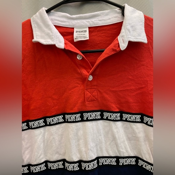 3/$15 PINK women’s Red/White/Blue Long Sleeve Top Size Large Victoria Secret - Picture 5 of 7